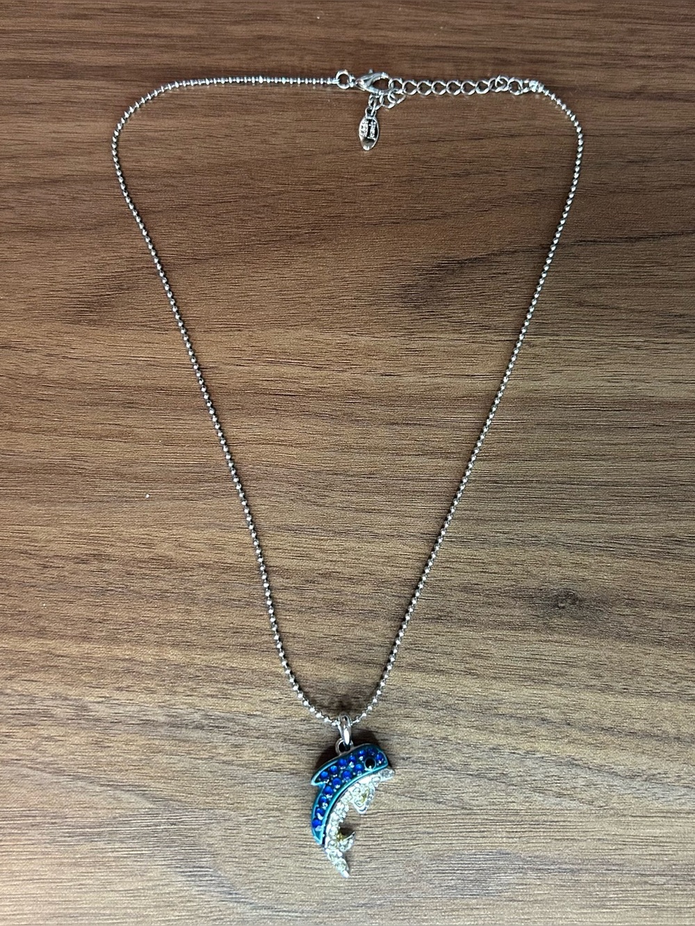 Elegant Blue Dolphin Pendant Necklace